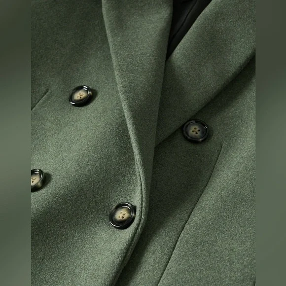NEW Mango Wool Blend Double-Breasted Coat, Size XS - Picture 8 of 14